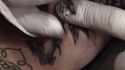 Amber Luke Masturbates While Getting Tattooed