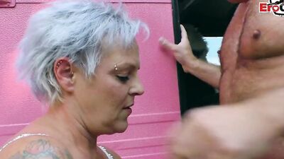 Naughty German MILF is sucking hard prick and gets shagged