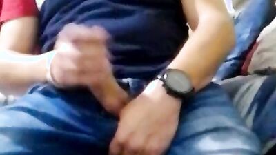 Close-up footage of a dude stroking his tiny pecker