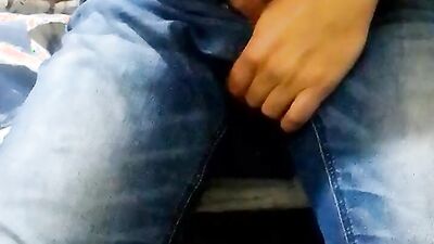 Close-up footage of a dude stroking his tiny pecker