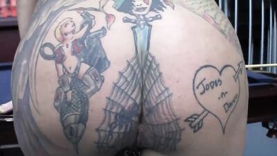 Tattooed chick is sucking dude's dong in this POV scene