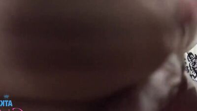Athena Palomino is playing with boyfriend's prick in this close-up footage