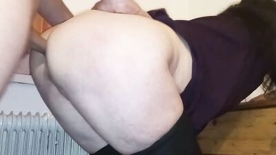 Amateur mature bends and get fucked in a doggystyle position by her stepson