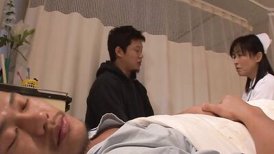 Asian mature nurse gets her hairy cunt filled with a schlong