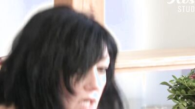Slutty stepmom is riding her stepson's hard dick on the floor
