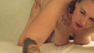 Slutty MILF gets bonked by her stepson inside the motel room