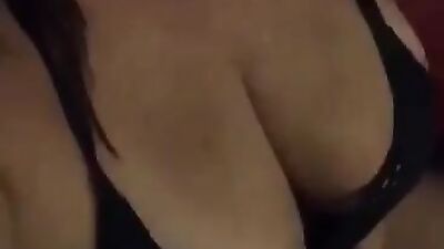 Amateur cute babe films herself while playing with her boobs