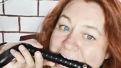 Deborah Drako gets her slimy mouth filled with lad's hard pecker