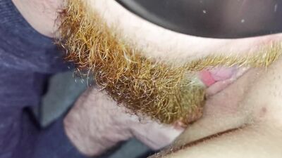 Bearded dude licks some puss in this homemade close-up video