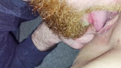 Bearded dude licks some puss in this homemade close-up video