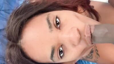 Lovely ebony doll is riding her boyfriend's BBC in this homemade footage