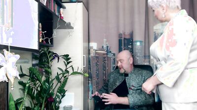 Perverted mature is having fun with her husband in this homemade video