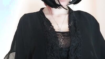 Lavinia Della Love plays with her boobs in front of the cam