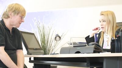Lovely Rebeka Black is getting shagged hard inside the office