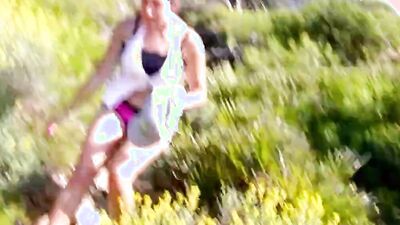 Foxy girl is fucked in the woods by her kinky boyfriend