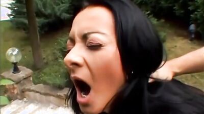 Brunette MILF Sandra Romain is double-penetrated by two guys