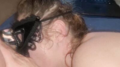 Amateur sexy milf fucking her pussy with a huge dildo but licking his ass is what makes her horny