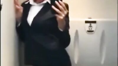 kinky amateur stewardess playing with her tight pussy and having multiple orgasm