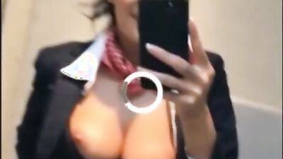 kinky amateur stewardess playing with her tight pussy and having multiple orgasm