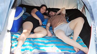 Camping with stepmother in the woods