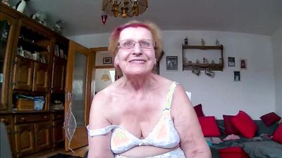 Granny in underwear and stockings