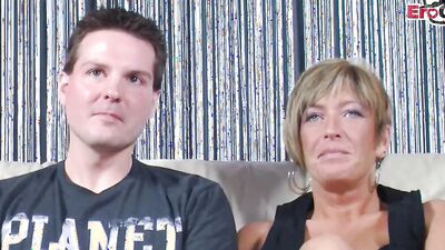First time german wife sharing mmf at threesome casting