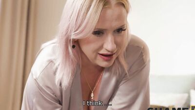 SHAME4K. Blonde teacher lets student fuck her to keep a secret about second job