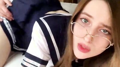 Stepsister after college shoots a video of me fucking her rough