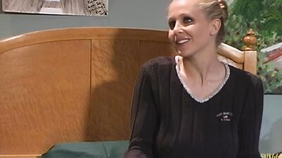 Mature in black lingerie gives a blowjob to a big cock and fucks hard