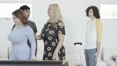 Mature MILF London River And Natasha Nice Double Dorm Drop Off Gets DPd From Young Boys (1080)