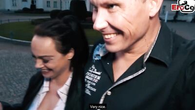 Mature German milf picked up and fucked on the street at night